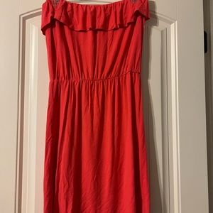 Coral Color Southern Rock Halter Dress